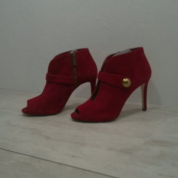 Michael - Michael Kors Sexy Red Stiletto Peep Toe Heels Size 10 M | 40 M - Picture 12 of 15